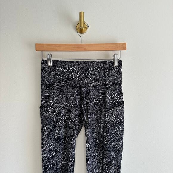 Lululemon Fast & Free 7/8 Tight II *Nulux 25" Meisai White Black 4 - Picture 4 of 10